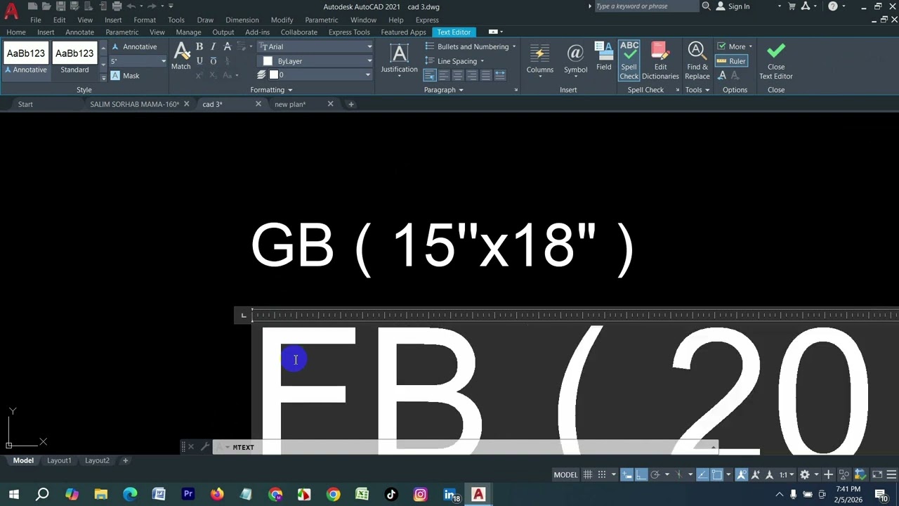 ✏️ AutoCAD GB & FB Beam Text করার সহজ ট্রিক
