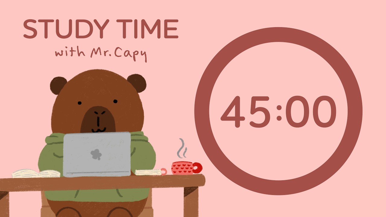 Study with Mr.Capy | 2.5 Hours Pomodoro (45 mins. focus &10 mins. break) | Chill Lofi Music