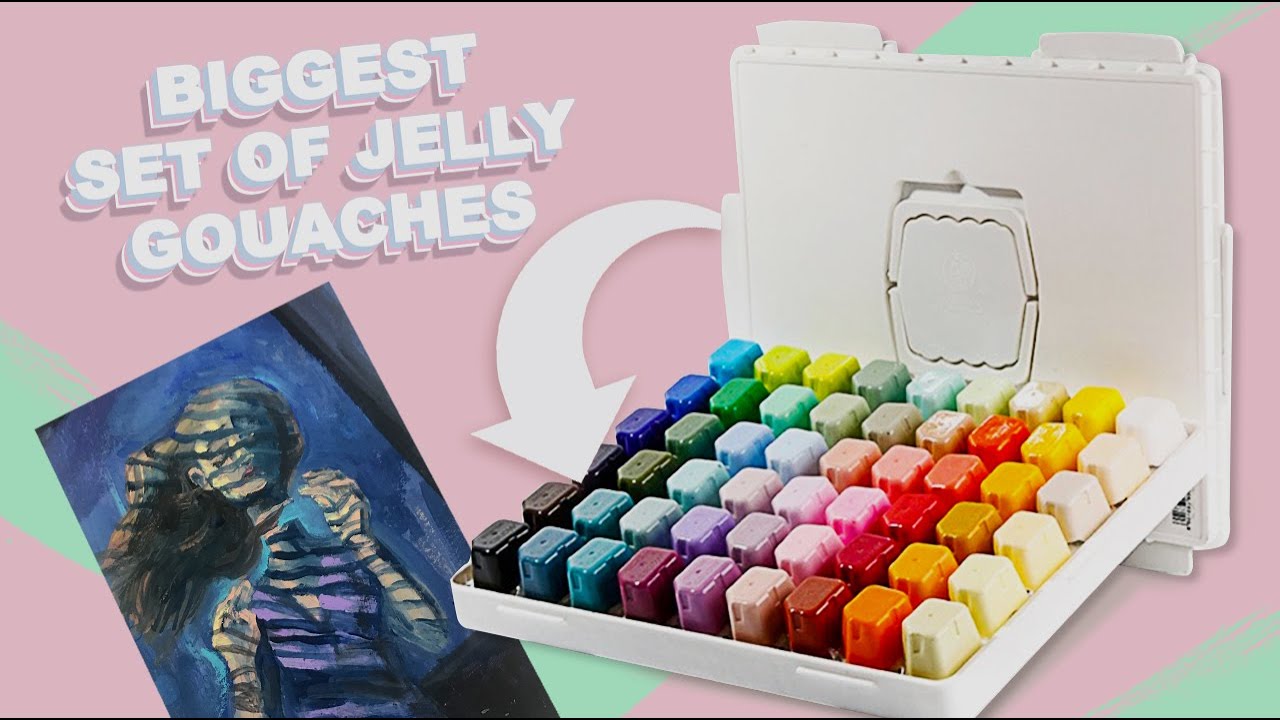 BIGGEST SET of satisfying jelly gouache. The horror comic development continues...
