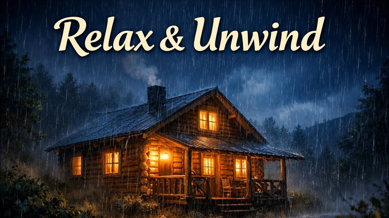 Cozy Cabin in the Rain | Relaxing Night Rain Sounds for Deep Sleep