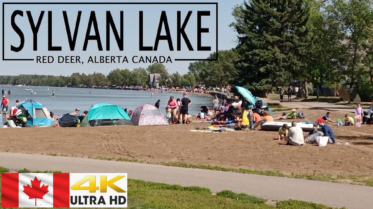 Sylvan Lake Red Deer Alberta | Summer Walk Tour 2021 | THINGS TO SEE 【4K】