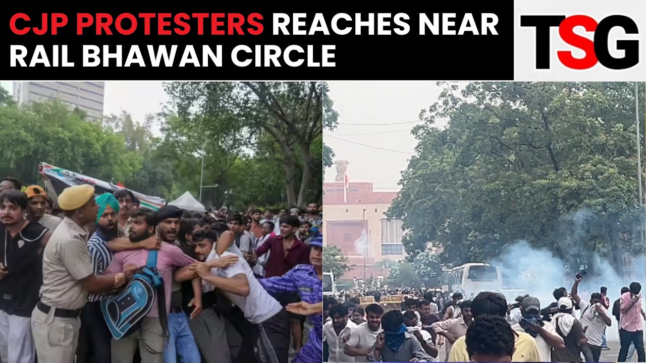 CJP Protesters Clash with Police Near Rail Bhawan During Parliament March | TSG