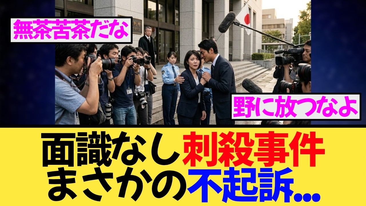 面識なし刺殺事件でも不起訴判断…国民は安心して歩けるのか