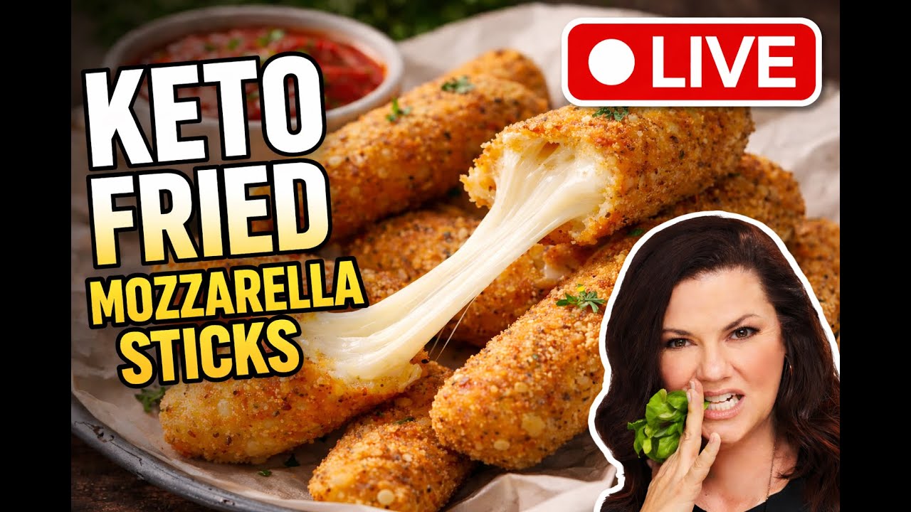 🛑 Live Keto Cooking: Fried Mozzarella Sticks Done Right!