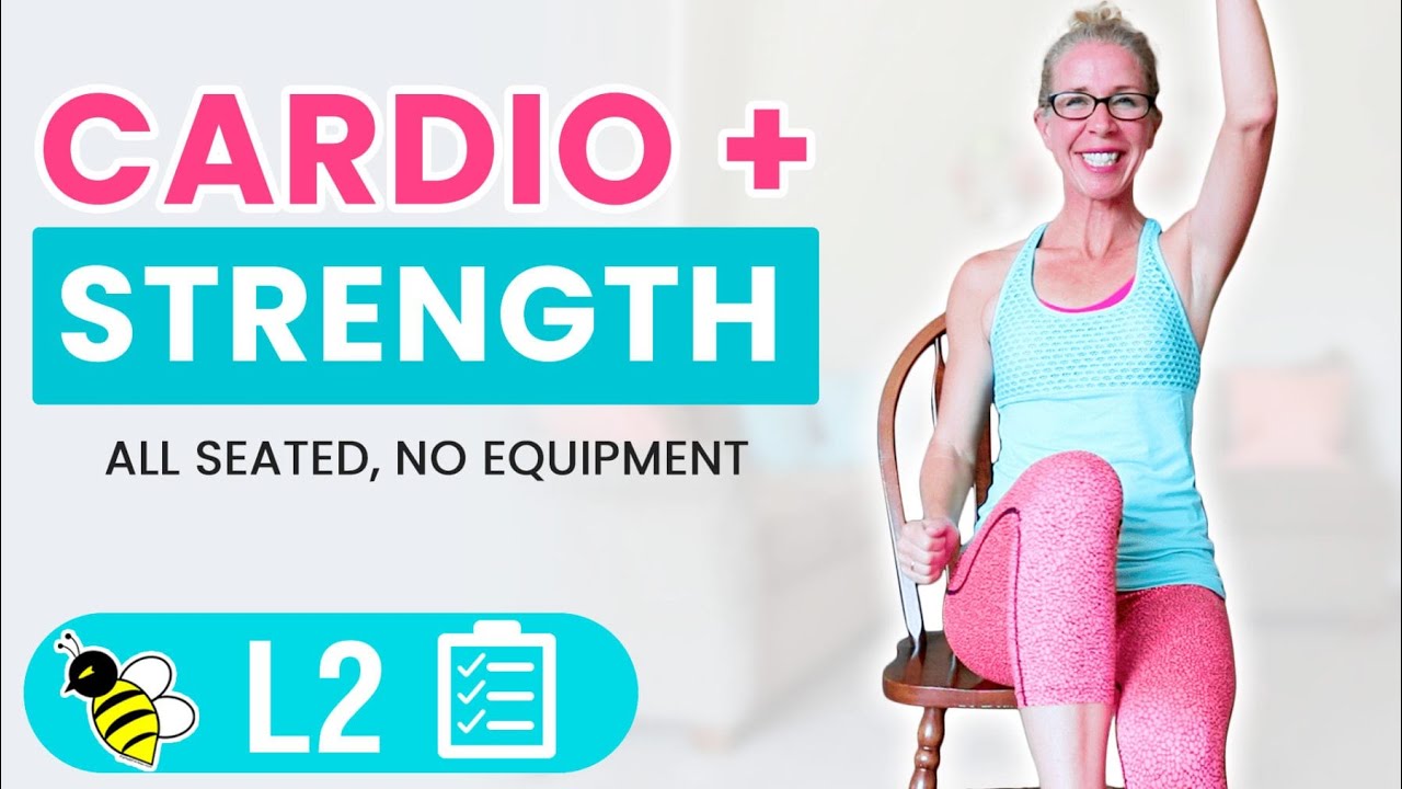 20 Minute Total Body SEATED Cardio + Strength Workout (includes Warm Up!)