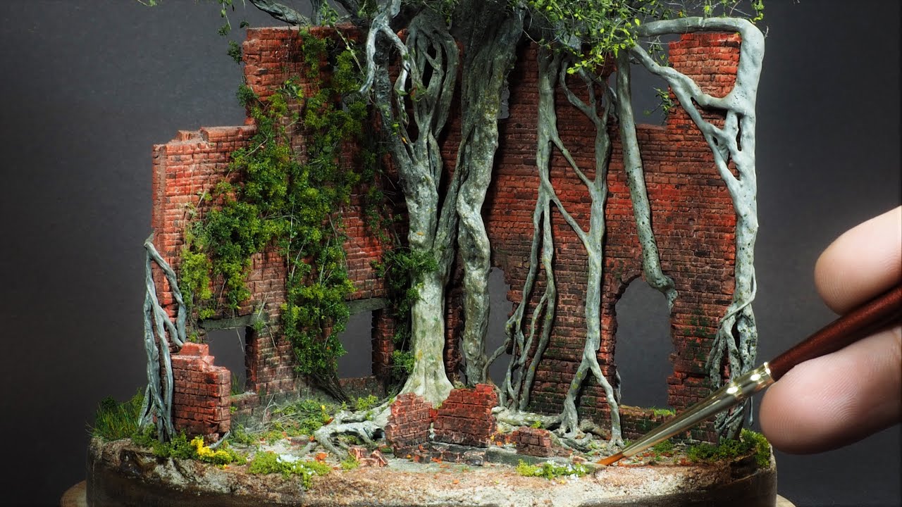 Realistic Ruin Diorama (Part 1): 1000s of HAND CARVED Bricks