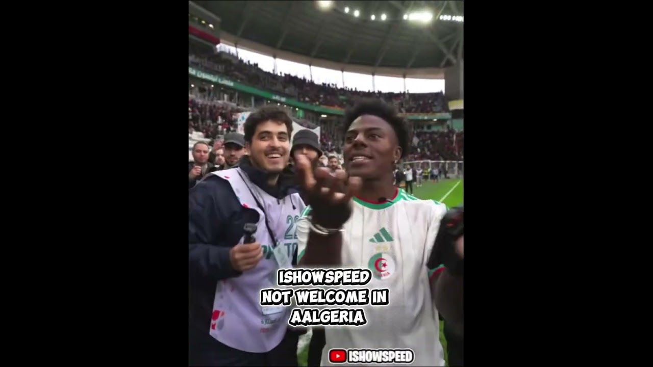 Ishowspeed in Algeria Intense mobbing; reports of fans throwing water bottles. #ishowspeed #africa
