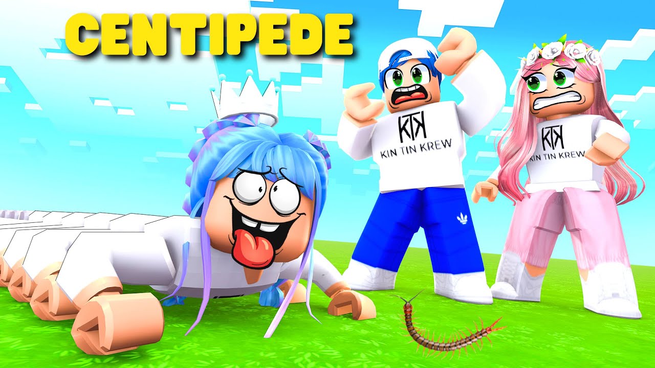ROBLOX CENTIPEDE ... Kin Tin and RoRo Chased Parents as Centipedes!!