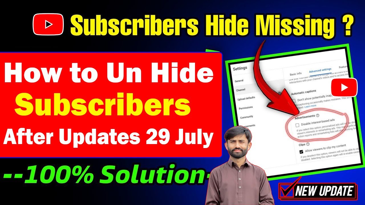 How to Unhide Your Subscribers After Updates 29 July || Youtube Subscribers Hide Feature not Showing