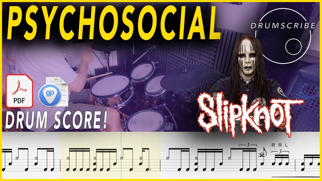 Psychosocial - Slipknot | Drum SCORE Sheet Music | #101 DRUMSCRIBE