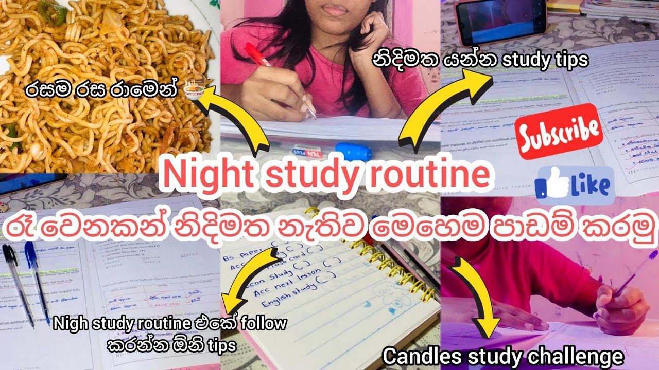 Night study routine 🌙 | මහ රෑ වෙනකන් ගැම්මෙන් පාඩම් කරමු 💪 | Late night study vlog  #studyvlog #vlog