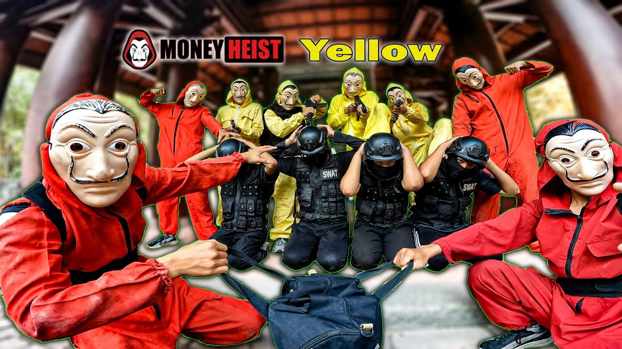 PARKOUR MONEY HEIST vs POLICE ( bella ciao remix ) money heist yellow part 1