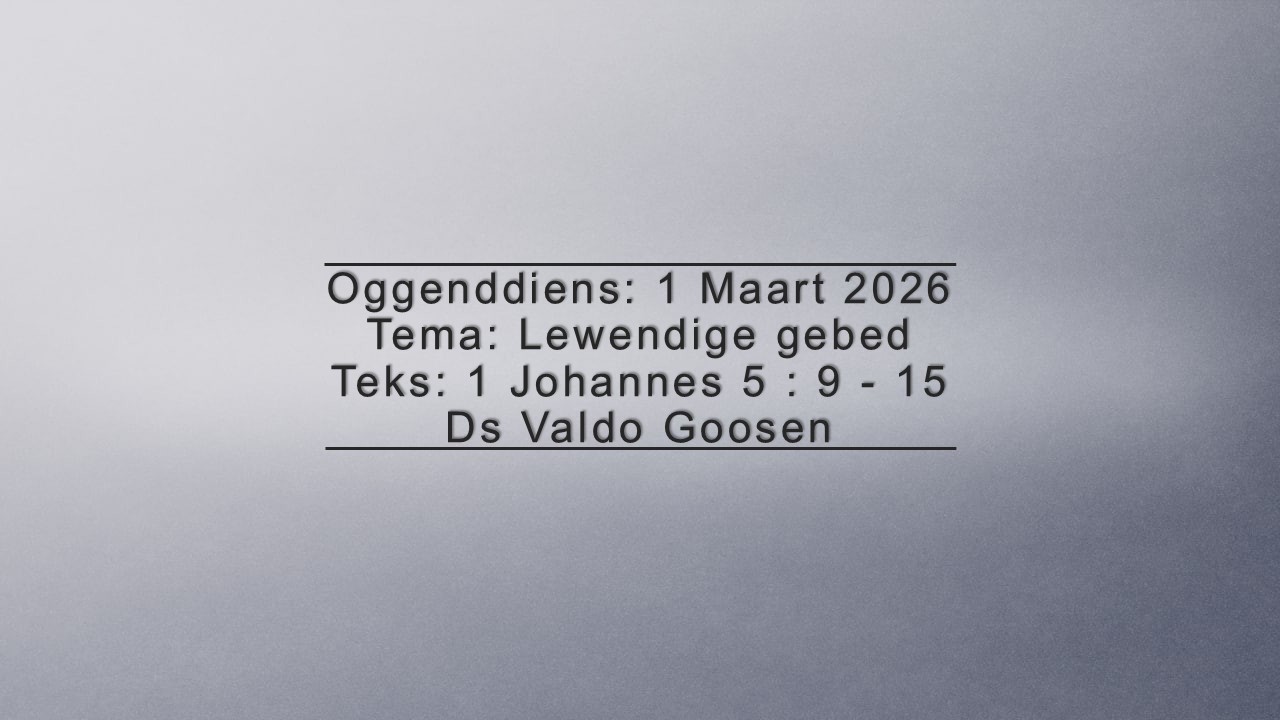 VG 20260103 - Lewendige gebed