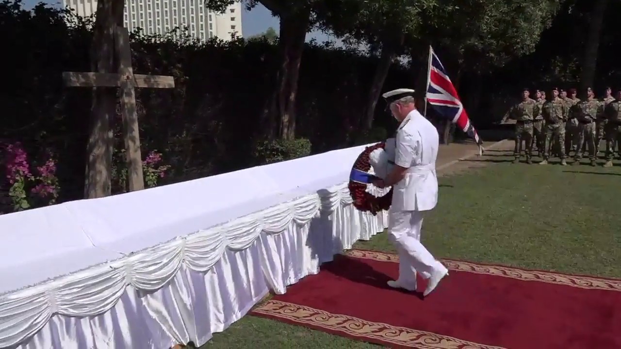 The Prince of Wales attends a Service of Remembrance in Bahrain