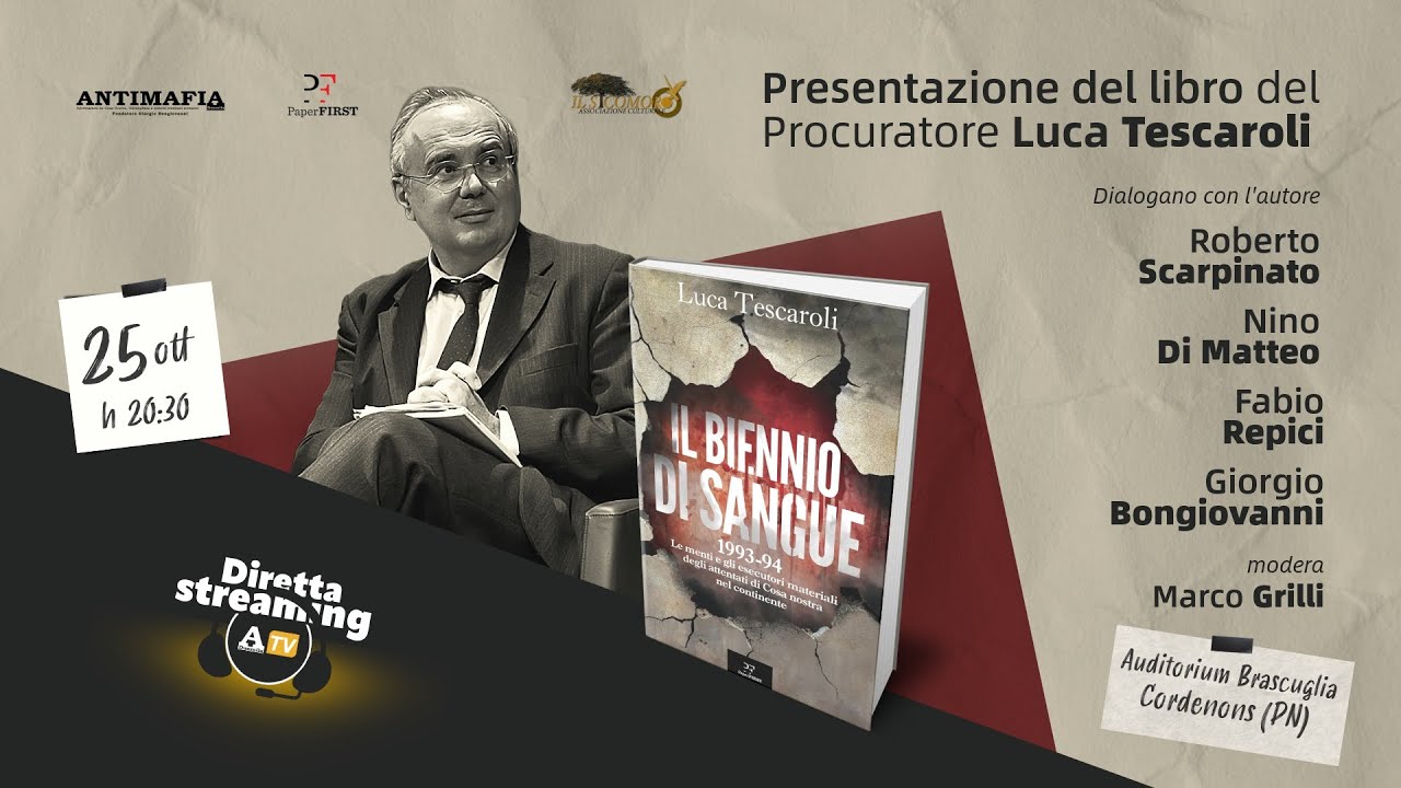 Cordenons - Presentazione del libro del Procuratore Luca Tescaroli &ldquo;Il biennio di sangue