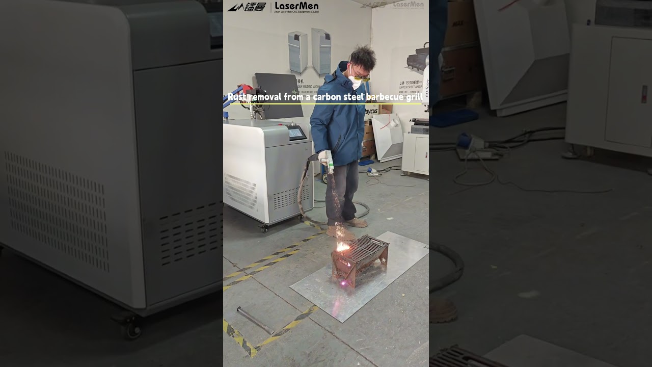 [LaserMen]LM-2000C RelFar 3KW fiber laser cleaning machine used for paint and rust removal on metal