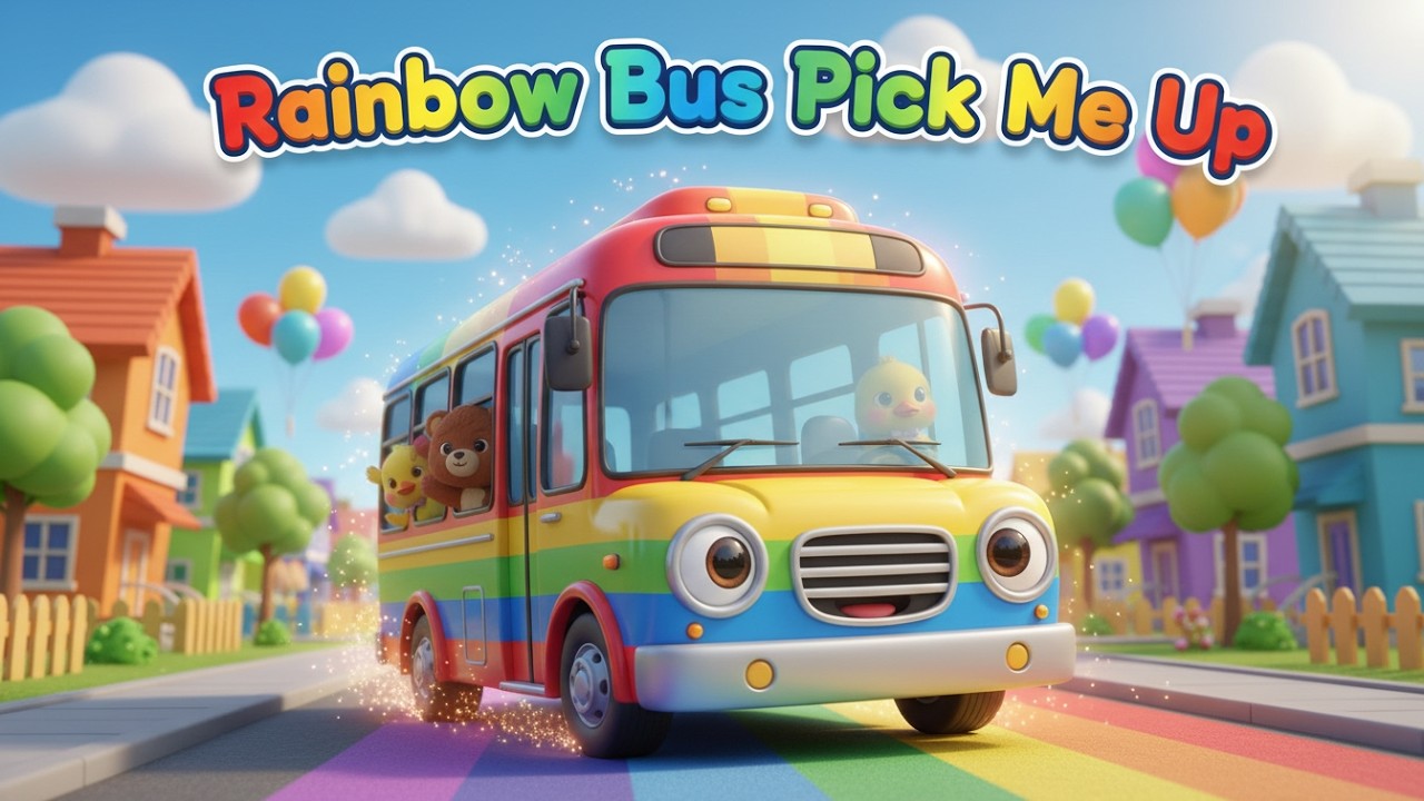 Rainbow Bus Pick Me Up — Nursery Rhyme, Colorful Adventure, and Fun Ride