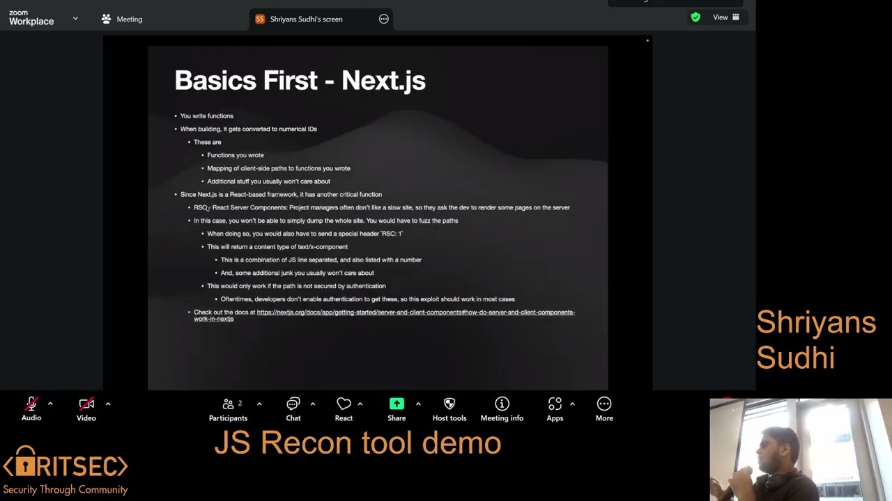 JS Recon tool demo - Shriyans Sudhi