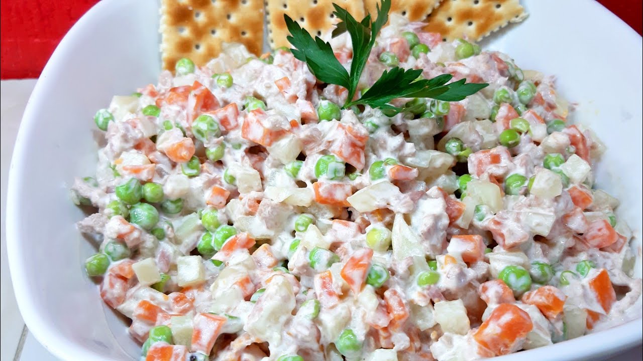 Ensalada Rusa Con Atún | Ensalada De Verduras| Comiendo Rico y Facil