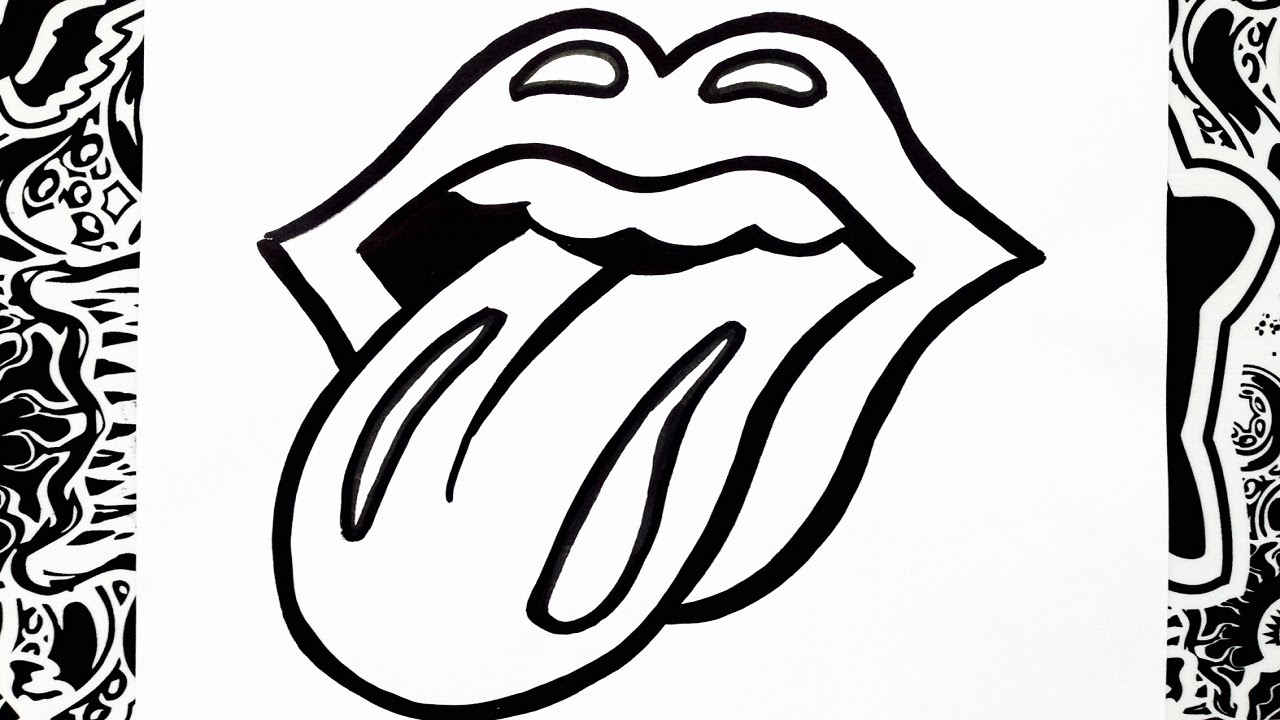 como dibujar el logo de los rolling stones | how to draw rolling stones logo