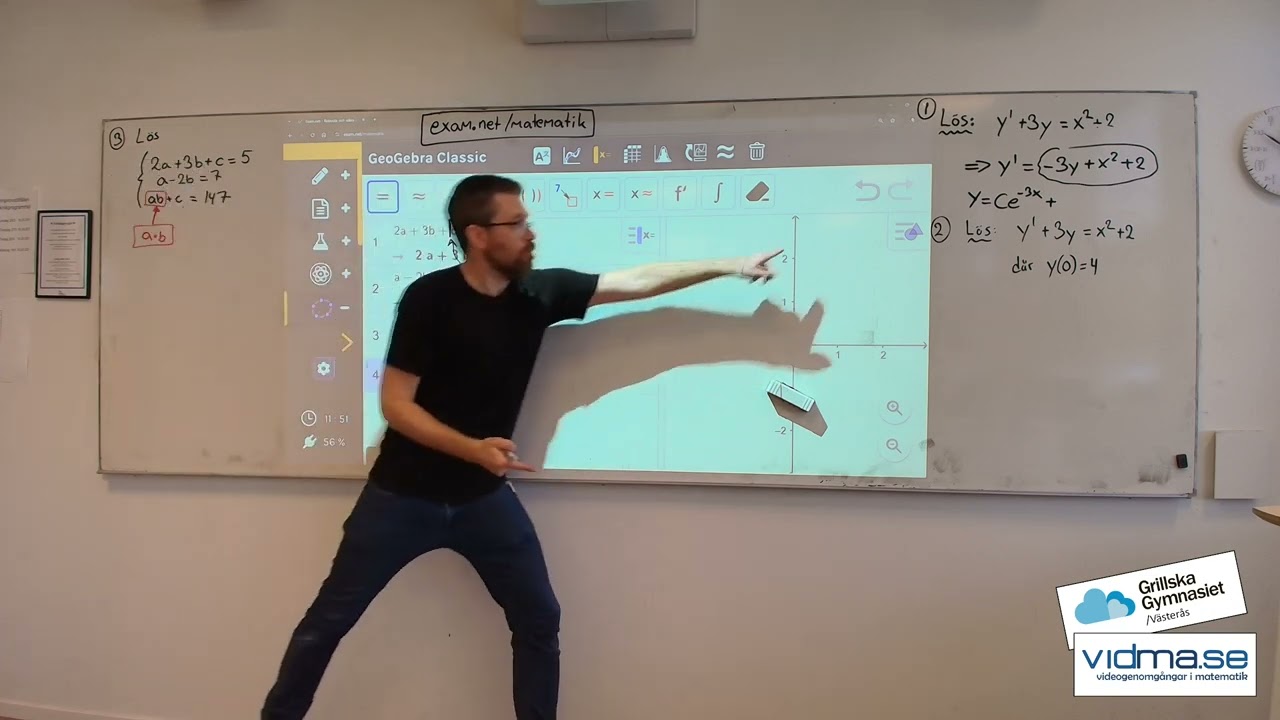 Matematik 5. Använda GeoGebra för att lösa differentialekvationer i grafläget och CAS-läget. INTRO.