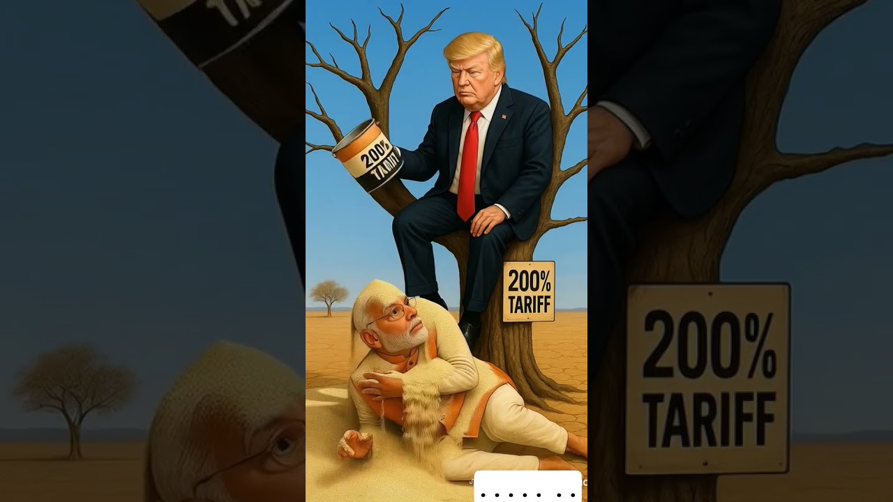 Donald Trump & Narendra Modi | 200% Tariff Political Satire | Funny Cartoon Shorts #shorts #short