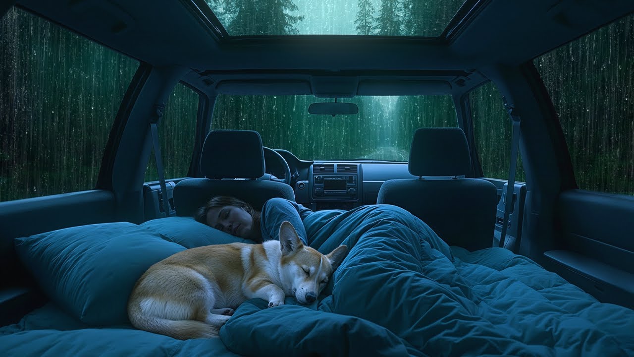 Cozy Car Rainstorm 🌧️ ASMR Rain & Thunder for Deep Sleep and Relaxation