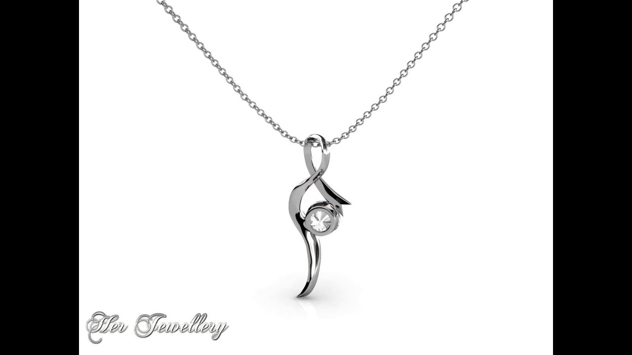 Herjewellery Ribbon Pendant (Made with SWAROVSKI ZIRCONIA)