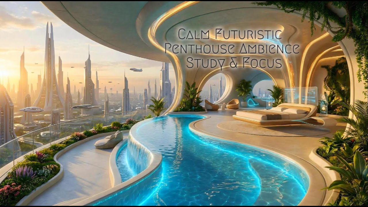 Calm Futuristic Penthouse🌌🪐 Study & Focus