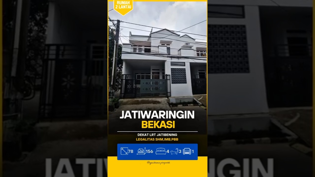 🏕 Rumah Baru dijual 2 Lantai, Jatiwaringin, Bekasi dekat LRT Jatibening