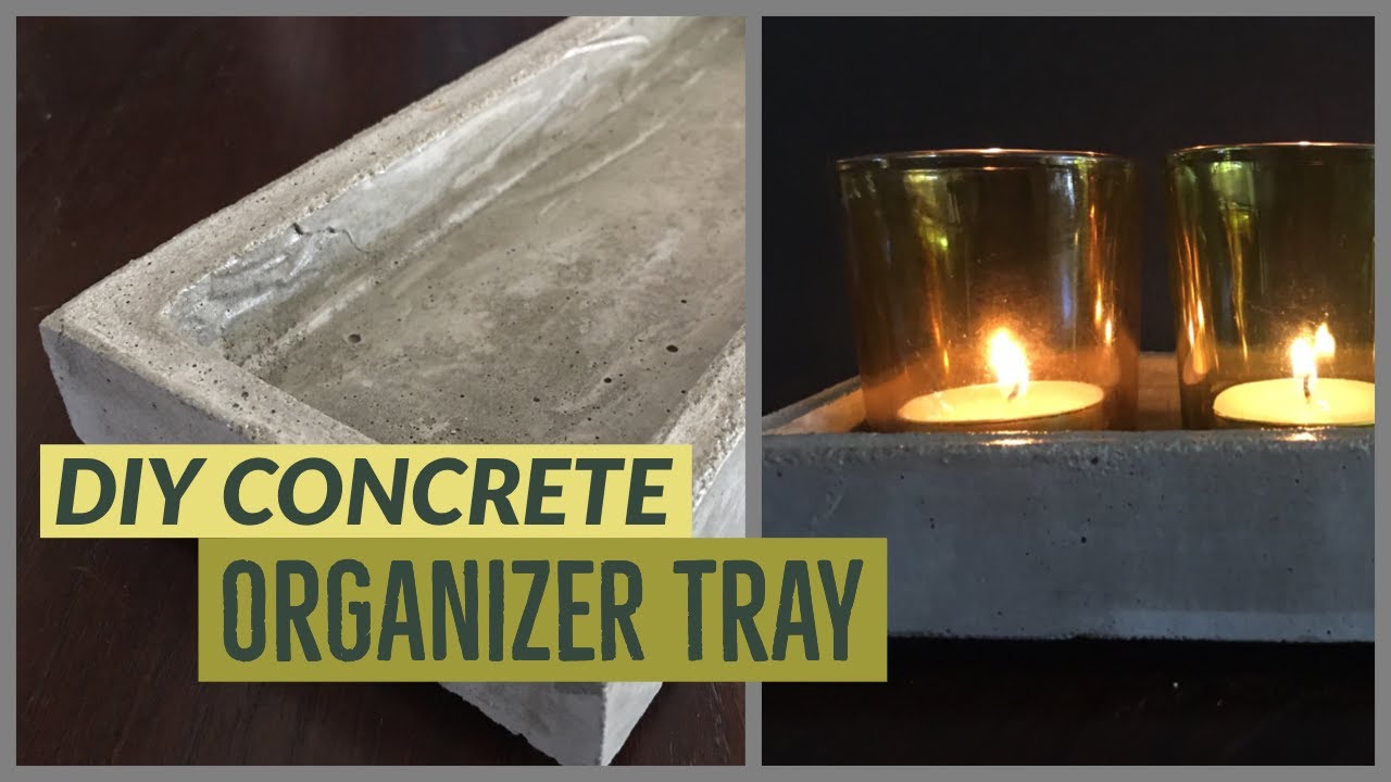 DIY Concrete tray organizer