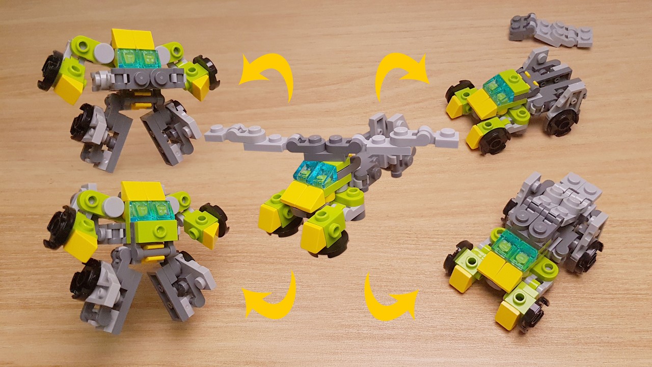 Mini robot transformatorowy z potr&oacute;jną zmieniaczem klock&oacute;w LEGO &mdash; Potr&oacute;jny Mecha! #LEGO #MOC #righte