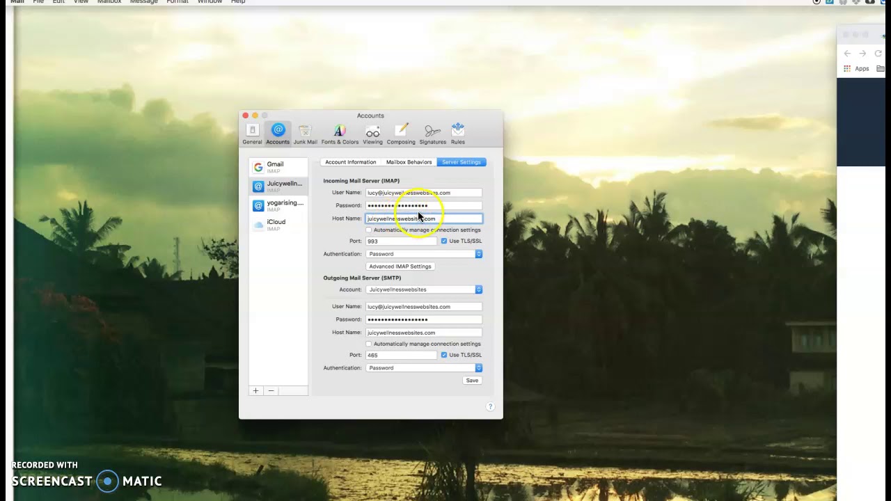 Changing Incoming & Outgoing Servers in Mac Mail