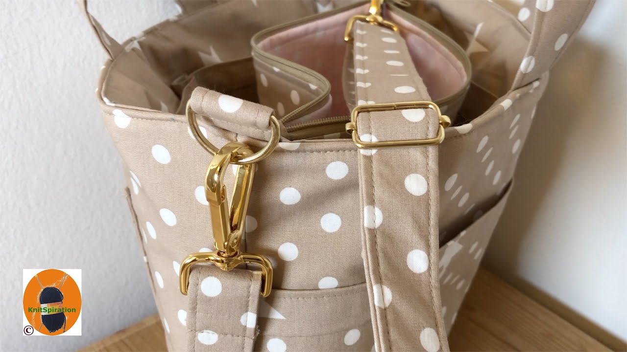 Tasche nähen 5 - verstellbares Gurtband, mit Schnalle, Karabiner und D-Ring