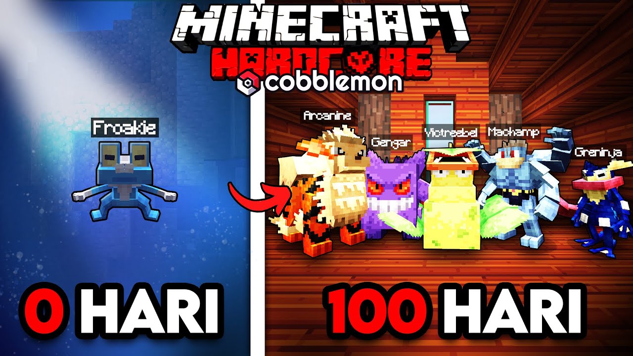 100 HARI MINECRAFT HARDCORE COBBLEMON ‼️
