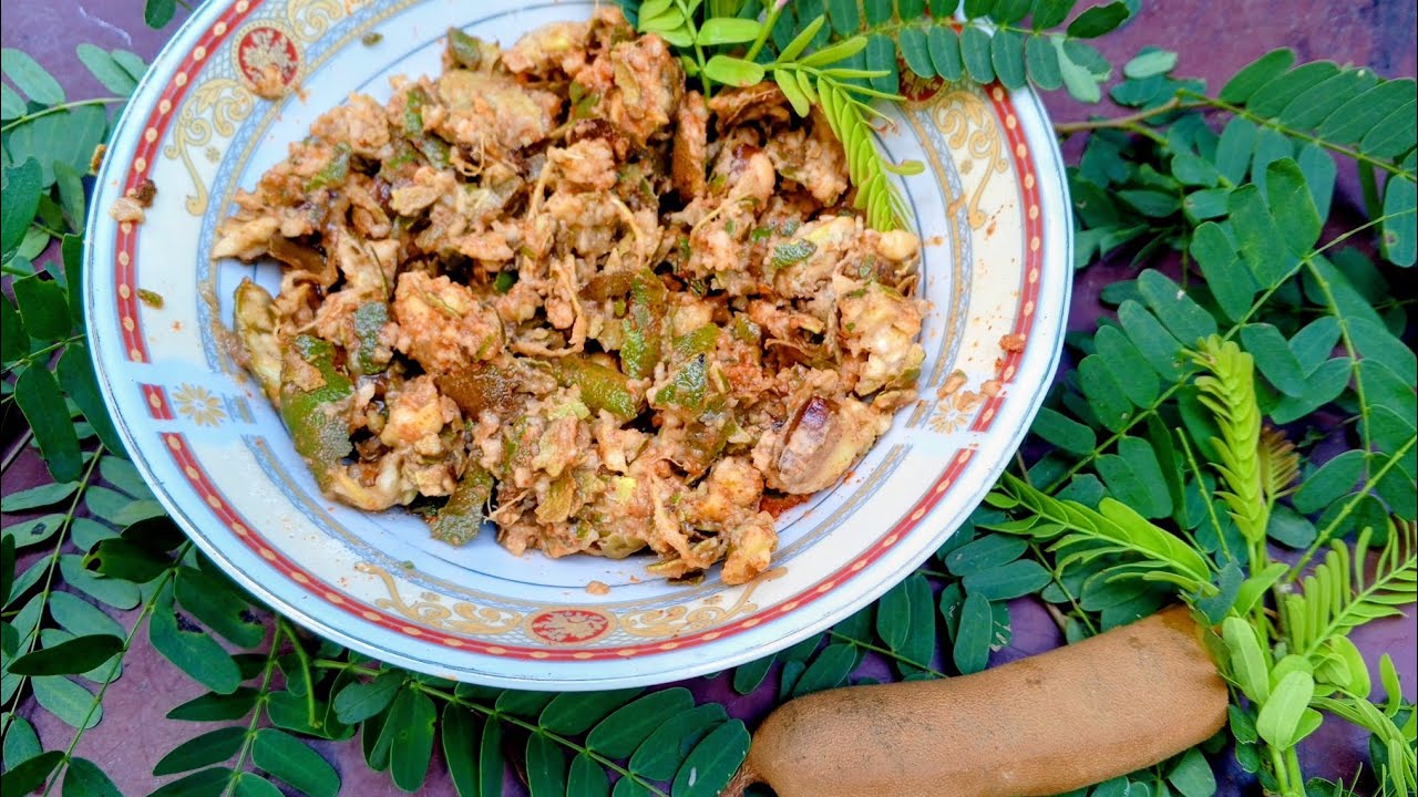 Fresh tamarind sambol made at home sri lankan