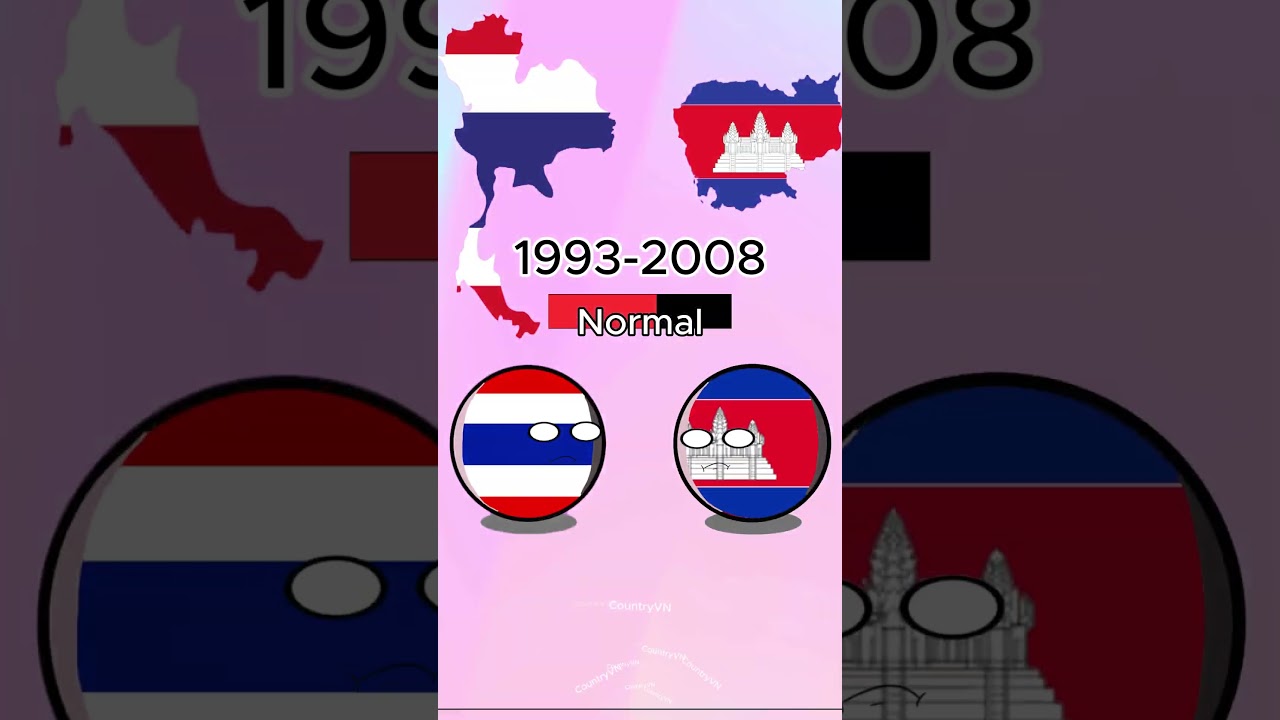 History of thailand- cambodia relations 1948-2025  #countryballs #relationship #thailand #cambodia