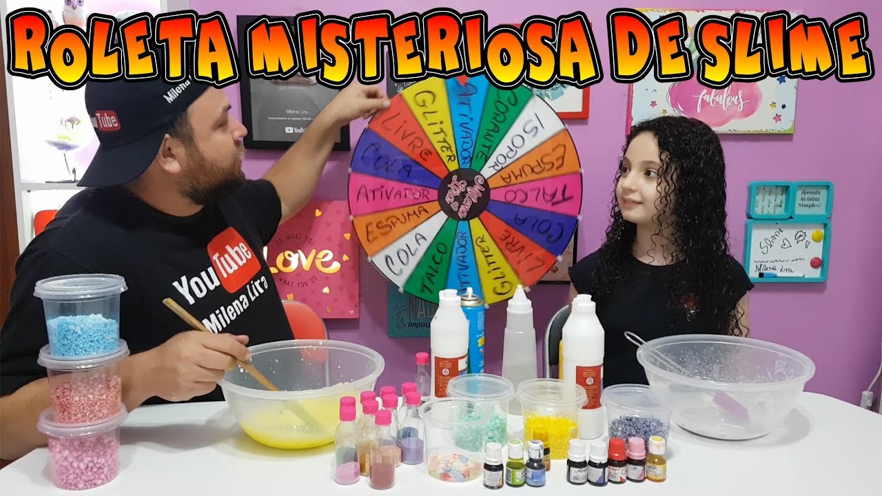 ROLETA MISTERIOSA DE SLIME - MILENA LIRA E PAPAI DA LIRA