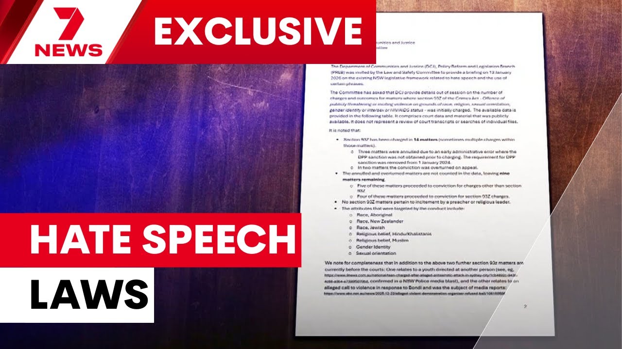 Only four convictions recorded from NSW hate speech laws | 7NEWS