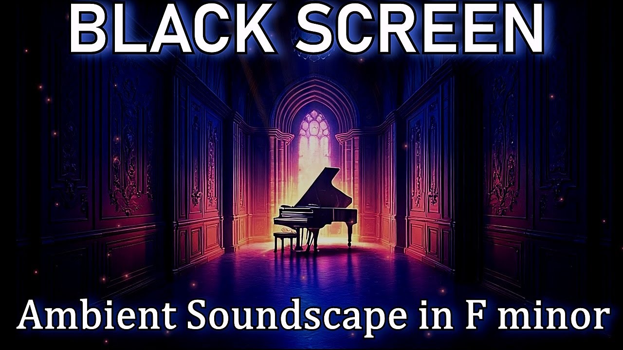 Ambient Piano Soundscape in Fm - Deep Sleep Music Black Screen, Healing Meditative Relaxing Music