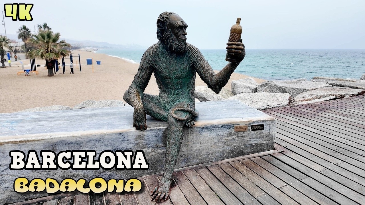 Badalona Espa&ntilde;a: Nieblas Mar&iacute;timas - Recorrido por las Playas de Badalona 2026 Barcelona [4K]