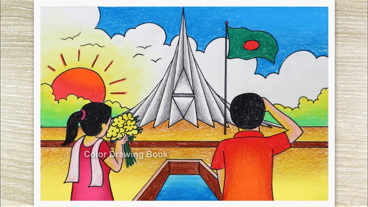 How to draw the National Memorial of Bangladesh, Independence day of Bangladesh drawing