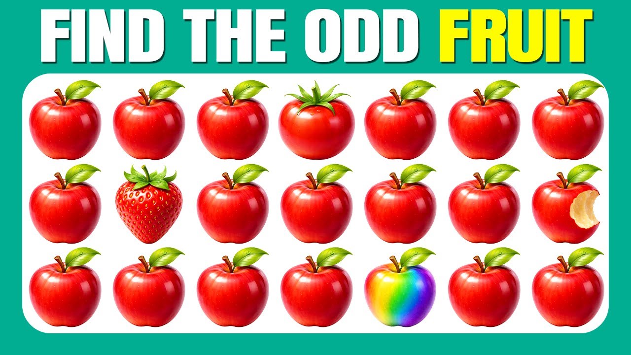 Find the ODD One Out - Fruit Edition 🍉🥳🍑| Easy, Medium, Hard | Quizzer Odin