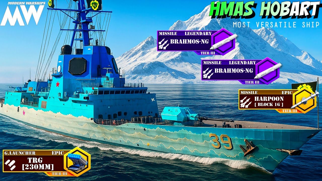 HMAS HOBART - Most Versatile Ship🔥 4x Brahmos NG & TRG 230mm -  Modern Warships!