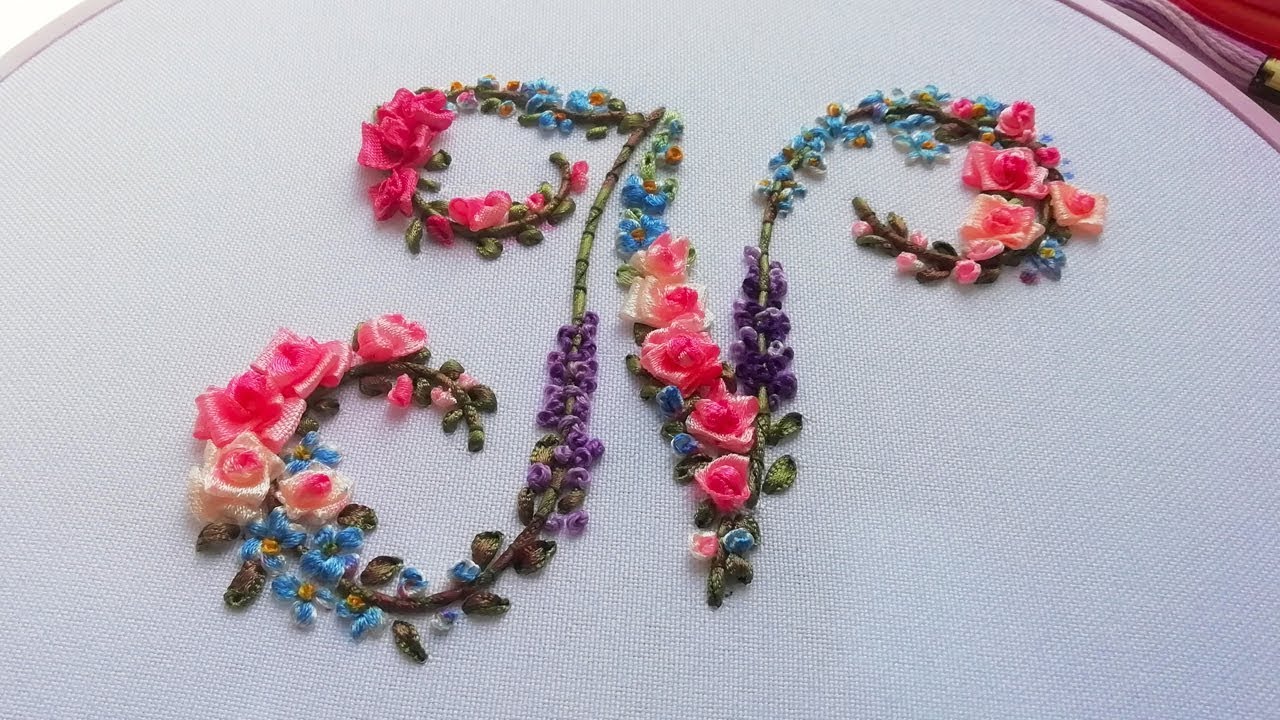 Silk ribbon Embroidery| letter 