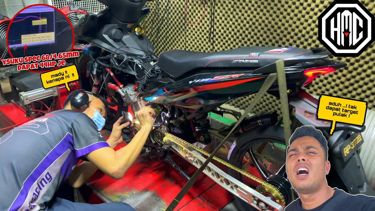 Ysuku spec 68/4.65MM da SIAP DYNO !! 😈 | DAPAT 44HP je 😩 | TARGET da LARI mat ! 😭