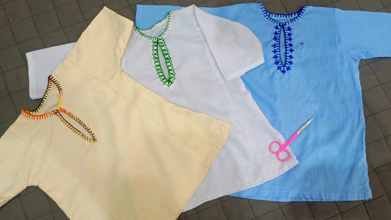 Three Easy Hand Embroidery Designs for Boys' Kurtas | Simple Stitching Tutorial #kurta #fashion