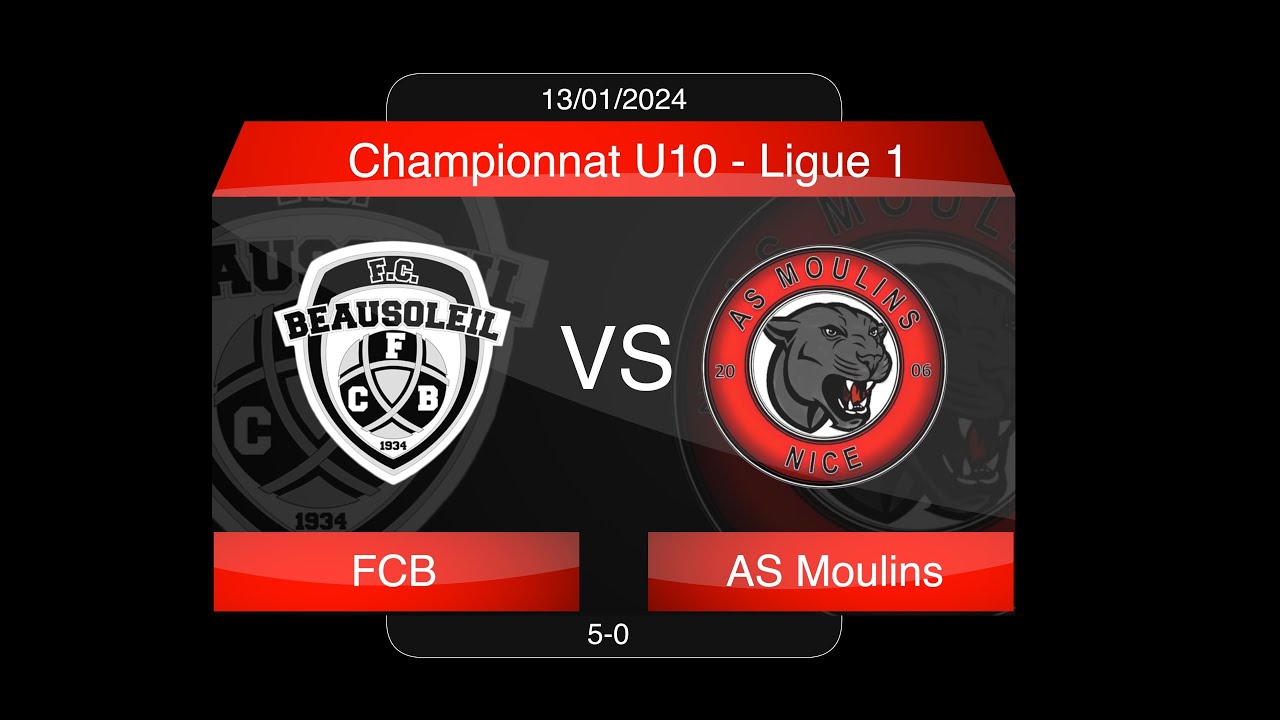 ⚽️ FCB vs AS Moulins U10 - Football Club de Beausoleil - Victoire 5-0