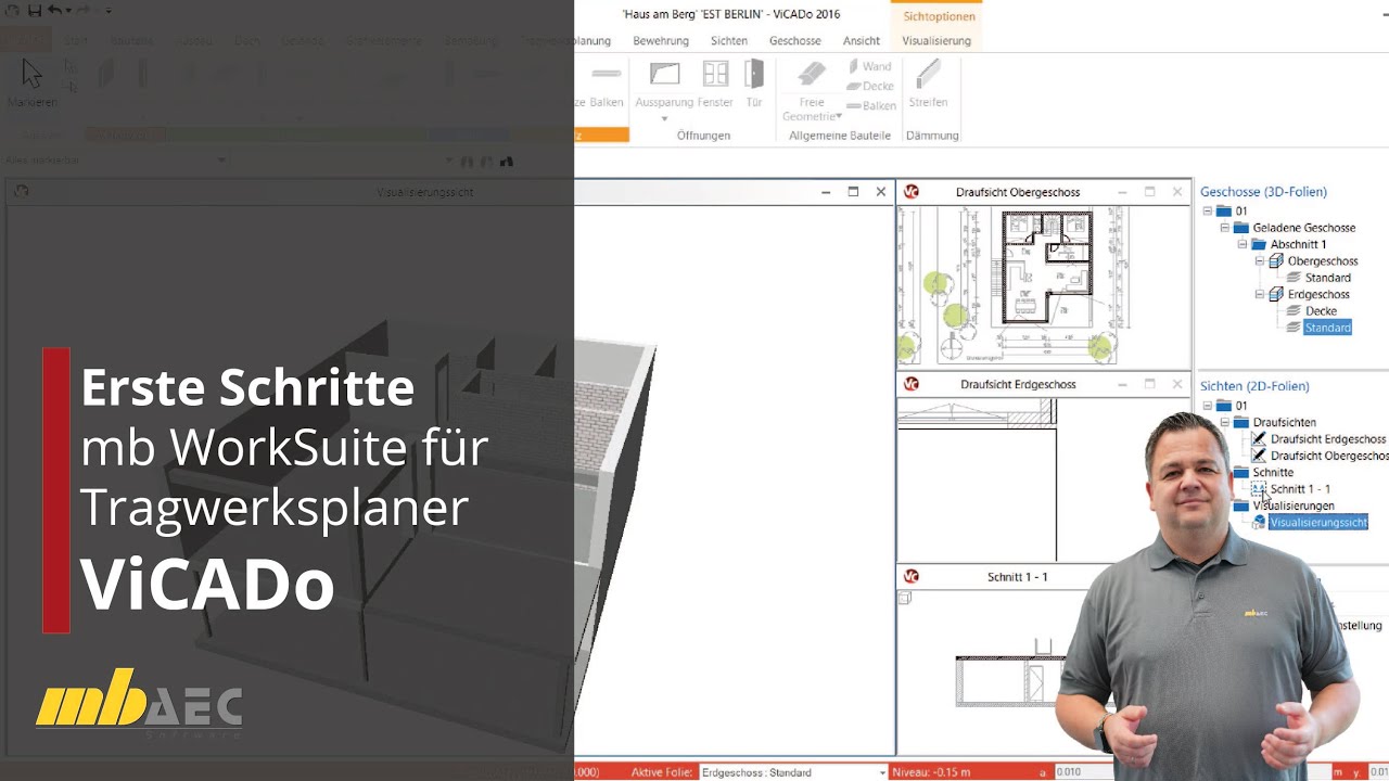 Erste Schritte, mb WorkSuite für Tragwerksplaner - ViCADo.ing (Teil 3) - CAD Statiker