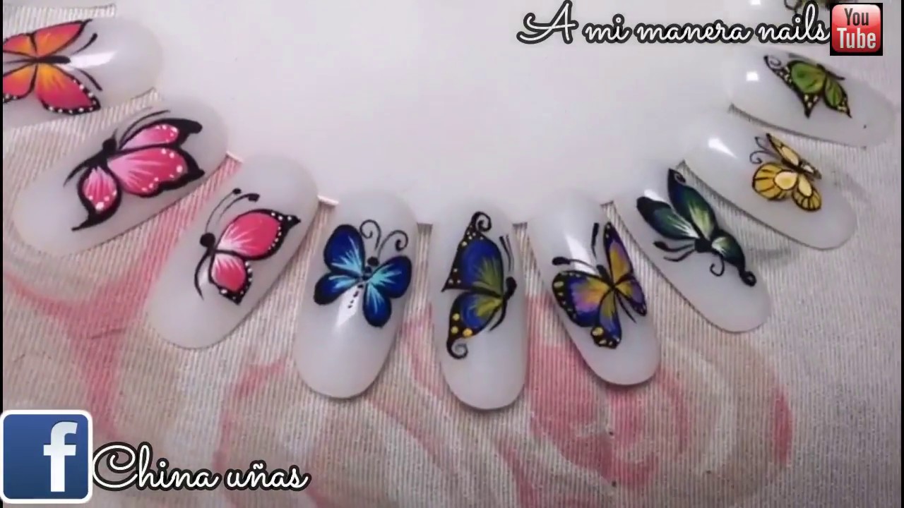 DISEÑO DE UÑAS MARIPOSA PASO A PASO